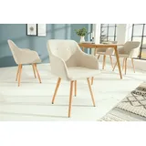 riess-ambiente Polsterstuhl SCANDINAVIA MEISTERSTÜCK beige / natur (Einzelartikel, 1 St), Esszimmer · Webstoff · Massivholz · mit Armlehne · Retro Design beige