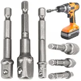 TSB Werk Bit-Set 3tlg Adaptersatz Stecknuss Bit 1/4 3/8 1/2, Verlängerung, Adapter, Stecknusshalter