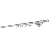 MYDECO Gardinenstange MYDECO "20mm Cap Wandträger 6,5 cm", silber (edelstahlfarben), L:230cm, Gardinenstangen