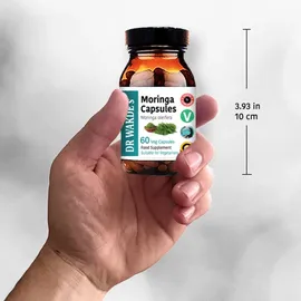 DR WAKDE's Moringa Kapseln (Moringa oleifera) 60 Veg Caps Ayurveda-Ergänzung, Vegan, Kräuter, Natürlich)