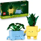 LEGO Botanicals Fröhliche Pflanzen - Bastelset für Kinder mit 2 Kunstblumen und 2 farbigen Blumentöpfen - Geschenkidee f... – Geschenk für Mädchen ab 9 Jahren – 10349