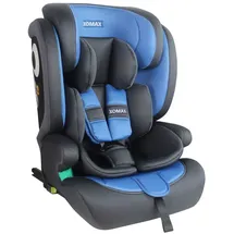 XOMAX Kindersitz ISOFIX I mitwachsend I 9-36 kg, 15 Monate - 12 Jahre, Gruppe 1/2/3 I 5-Punkt-Gurt und 3-Punkt-Gurt I Bezug abnehmbar und waschbar I ECE R129 I anthrazit-blau