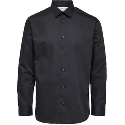 Selected Homme Herren Freizeithemd SLHSLIMETHAN Slim Fit Schwarz 16080200 L