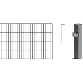 GAH Alberts Alberts Doppelstabmatten-Grundset 24 m 200 x 80 cm 6/5/6, anthrazit