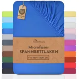 NatureMark Spannbettlaken Mikrofaser 140 x 200 - 160 x 200 cm Royal Blau