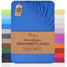 NatureMark Spannbettlaken Mikrofaser 140 x 200 - 160 x 200 cm Royal Blau