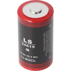 AccuCell ER34615 Lithium Batterie D Mono 3,6 Volt 19000mAh mit breitem Pluspol min. 0,8cm, max. 11,5mm