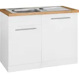 wiho Küchen Spülenschrank »Unna«, 110 cm breit, inkl. Tür/Sockel/Griff für Geschirrspüler, weiß