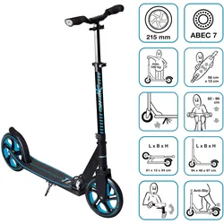 muuwmi Aluminium Scooter Pro 215 mm blau EINHEITSGRÖSSE