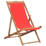 furnicato Klappstuhl Strandstuhl Klappbar Massivholz Teak Rot (1 St) rot