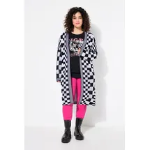 Angel Of Style by Happy Size Strickjacke Schachbrett-Mustermix Schwarz XXL-XXXL