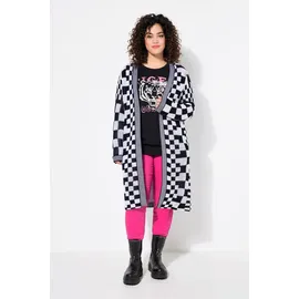 Angel Of Style by Happy Size Strickjacke Schachbrett-Mustermix Schwarz XXL-XXXL