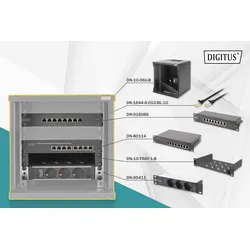 DIGITUS Netzwerk-Set 254 mm (10") - 6HE, 312 x 300 mm (B x T)