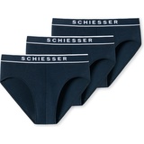 SCHIESSER Schiesser, Herren, Unterhosen, Organic Slip, mit Logo-Bund im 3er-Pack, Marine, L