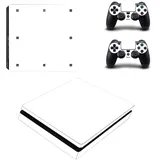 DOTBUY PS4 Slim Skin Aufkleber Sticker Design Folie schützende Haut Schale für Sony Playstation 4 Slim Konsole und 2 Dualshock Controller (All White)