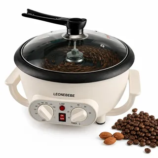 LEONEBEBE Kaffeeröster Elektrisch 750g – Kaffeebohnen Röstmaschine mit Timer & Temperatur (240°C) | Rauchfreies Rösten für Kaffee, Nüsse, Mandeln | Ideal für Haushalt & Café