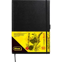 IDENA Skizzenbuch A4 blanko 80 Blatt 110g Schwarz