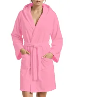 PETTI Artigiani Italiani - Bademantel Microfaser, Bademantel Herren, Bademantel Microfaser Herren, Bademantel Damen, Bademantel Microfaser Damen, Pink, XL, 100% Mikrofaser