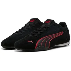 Sneaker PUMA "CATCH SD", Gr. 44, schwarz (puma schwarz, puma rot), Leder, unifarben, sportlich, Schuhe, Design auf den Spuren des Puma Speedcat