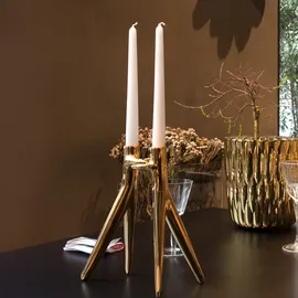 Kartell Kerzenleuchter Abbracciaio Aluminium Gold