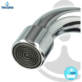 tecuro S-Auslauf für Wand-Armaturen 3/4 Zoll konisch dichtend, Länge 250 mm, Messing verchromt