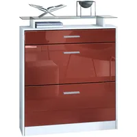 Vladon Schuhschrank Bordeaux, Holzwerkstoff, 89x104x23 cm, Garderobe, Schuhaufbewahrung, Schuhkipper