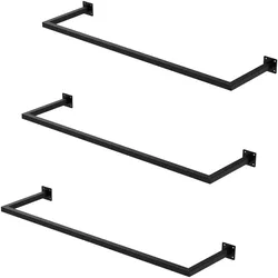ML-Design 3x Kleiderstange Garderobenstange Garderobenhalter Stahl Kleiderständer Wand