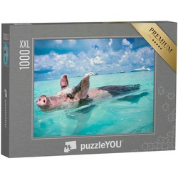 puzzleYOU Puzzle Puzzle 1000 Teile XXL „Die schwimmenden Schweine der Bahamas“, 1000 Puzzleteile, puzzleYOU-Kollektionen Bahamas