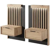 Feldmann-Wohnen Nachtkonsolen, Braun, Holzwerkstoff, 2 Schubladen, Rechteckig, 100x104x39 cm, Schlafzimmer, Nachttische