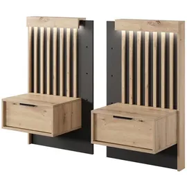 Feldmann-Wohnen Nachtkonsolen, Braun, Holzwerkstoff, 2 Schubladen, Rechteckig, 100x104x39 cm, Schlafzimmer, Nachttische