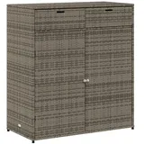 vidaXL Gartenschrank, Geräteschrank mit viel Stauraum, Beistellschrank Schrank mit Türen, Balkonschrank Terrassenschrank, Grau Poly Rattan