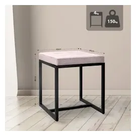 CLP Sitzhocker Barci mit schwarzem Gestell hellgrau/Samt