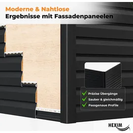HEXIM Verkleidungspaneel Außeneckprofil anthrazit 1 x 1 x 2,5 m