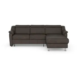 Ecksofa SIT & MORE "Freetown L-Form", braun, B:257cm H:84cm T:166cm, Sofas, inklusive Kopfteilverstellung und komfortablem Federkern