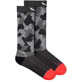 Salewa Pedroc Camo Merino Crew-Socken 42-44 Black/Fluo Coral