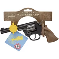 Bauer Spielwaren 1030881 Schrödel J.G. Super 88: Spielzeugpistole für das Cowboy- und Sheriffkostüm, ideal für Fasching, auch als Indianer-Accessoire, 20 cm, schwarz/braun (103 0881)