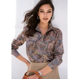 Madeleine Satinbluse mit Knopfmanschetten Braun 44