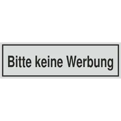 Schild - Bitte keine Werbung - silbermatt