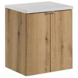 ROYAL24_MARKT Waschbeckenunterschrank - Nova Oak N BM238 - Erhältlich in 3 Waschbeckenschrank größen. (Waschbeckenunterschrank, 2-St., Premium - Nova Oak N) Beste – Klassisch – Zeitlos. 50 cm