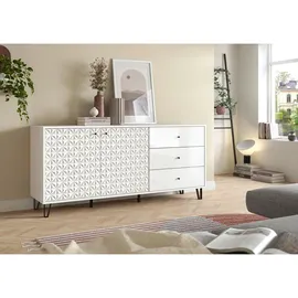 VCM Sideboard Prisma 170 x 76 x 40 cm Weiß Hochglanz