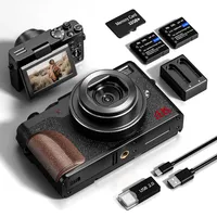 Camera for Photography NBD Digitalkamera, Autofokus 4K Kamera Vlog Digitalkamera mit 32GB Speicherkarte HD 56 Megapixel 16x Digitalzoom 3,0-Zoll großes Display Kamera Kompaktkamera (MJ) (Schwarz)