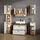 livinity® Ronco Badschrank 30 x 59 cm Weiß Hochglanz/Eiche Spanplatte