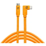 Tether Tools LeverLock mit USB-C an USB-C, rechtsgewinkelt Kabel 4,6m 5Gbps orange