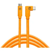 Tether Tools LeverLock mit USB-C an USB-C, rechtsgewinkelt Kabel 4,6m 5Gbps orange