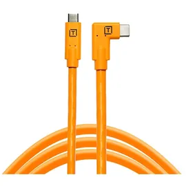 Tether Tools LeverLock mit USB-C an USB-C, rechtsgewinkelt Kabel 4,6m 5Gbps orange