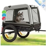 KLARFIT Fahrradkinderanhänger Husky Vario 2-in-1 Hundeanhänger grau