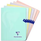 Clairefontaine 308751C - Packung mit 10 Heftem Mimesys 17x22cm 24 Blatt, französische Lineatur, PP Einband, Pastell farbig sortiert, 1 Pack