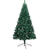 vidaXL Künstlicher Halber Weihnachtsbaum mit LEDs & Kugeln Grün 240 cm