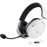 Trust GXT 491W Fayzo Headset Bluetooth + 2.4 GHz, 7.1 Surround Sound, 22H Akkulaufzeit, 35% Recyclingkunststoff RGB Over-Ear Kopfhörer Kabellos Bluetooth PC PS5 PS4 Switch, Weiß