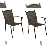 Merxx Roma Stapelsessel 57 x 57 x 74 cm anthrazit/schoko 2 St.